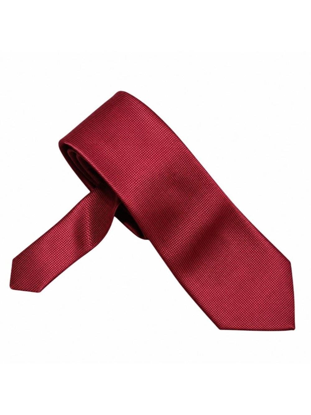 Barry Wang Necktie Red Burgundy Micro Geometric Textured Formal Wedding Tie